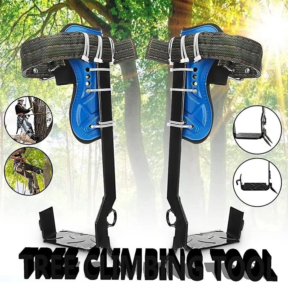 Adjustable Tree Climbing Spikes - Stand-Up Spurs with Thickened Steel Plate for Climbers, Logging, Hunting, and Fruit Picking - Durable Climbing Tool for All Outdoor Adv