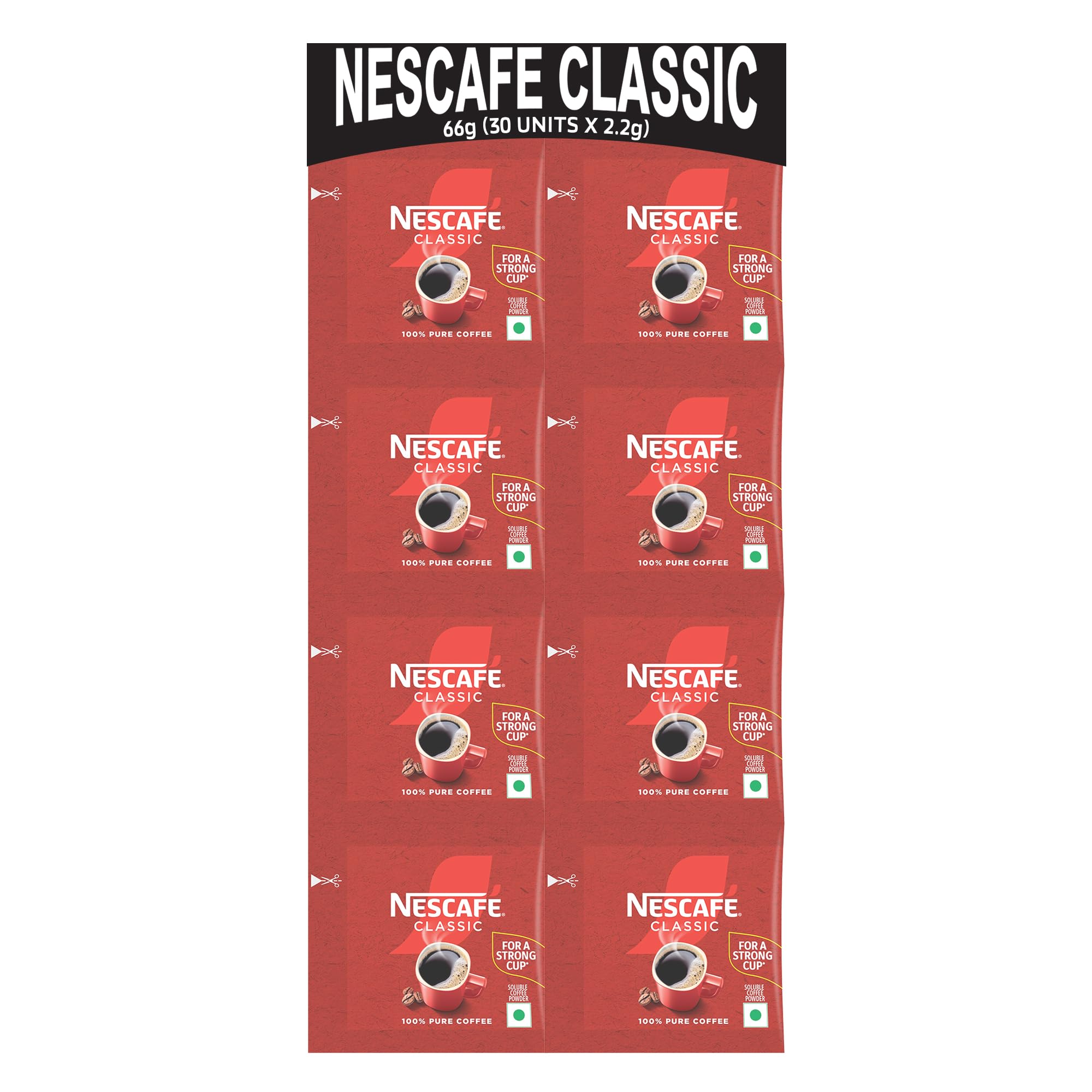 NESCAFE Classic Instant Coffee Powder | Great start to your morning | 100% Pure Coffee | 64.8 g (72 units x 0.9 g each) Pack