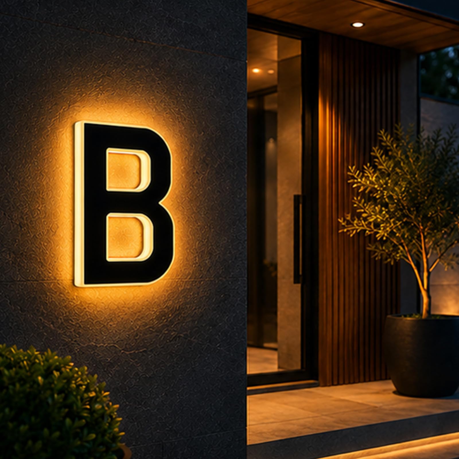 2026 New Solar House Numbers for Outside, LED Illuminated Address Sign, Dusk to Dawn Auto On/Off, IP65 Waterproof Lighted House Numbers, No-Drill Adhesive or Screw Mount for House, Garage, Fence