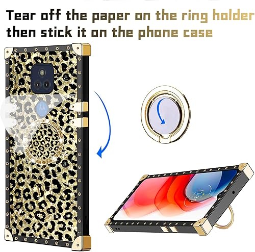 Miniatura 7 de Funda para Moto G Play 2021 para mujer, diseño de leopardo, de lujo, con purpurina dorada, a prueba de golpes, cubierta trasera protectora de TPU