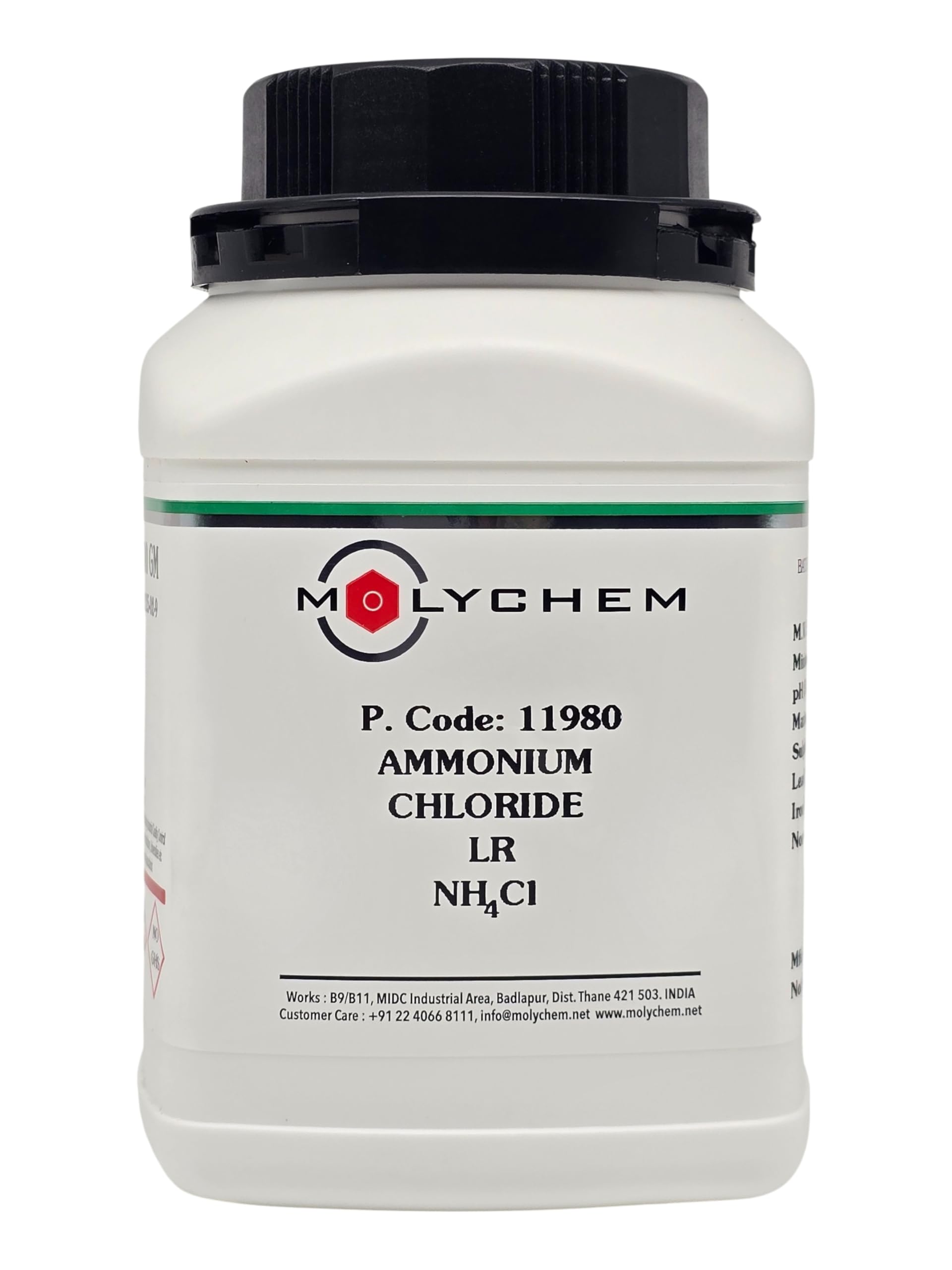 MOLYCHEM Ammonium Chloride extrapure LR,99% 500Gm, CAS 12125-02-9, Molecular Formula : NH4Cl, Shelf Life : 60 Months/for laboratory use only-picture-18