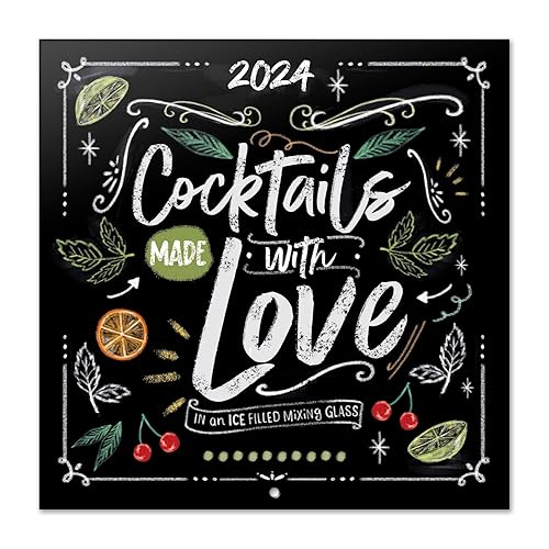 Grupo Erik Coctails Wall Calendar 2024 12" x 12" | 12 Month Planner | Square Wall Calendar 2024 | Family Planner Calendar 2024 | Kitchen Calendar 2024 | Kitchen Gifts