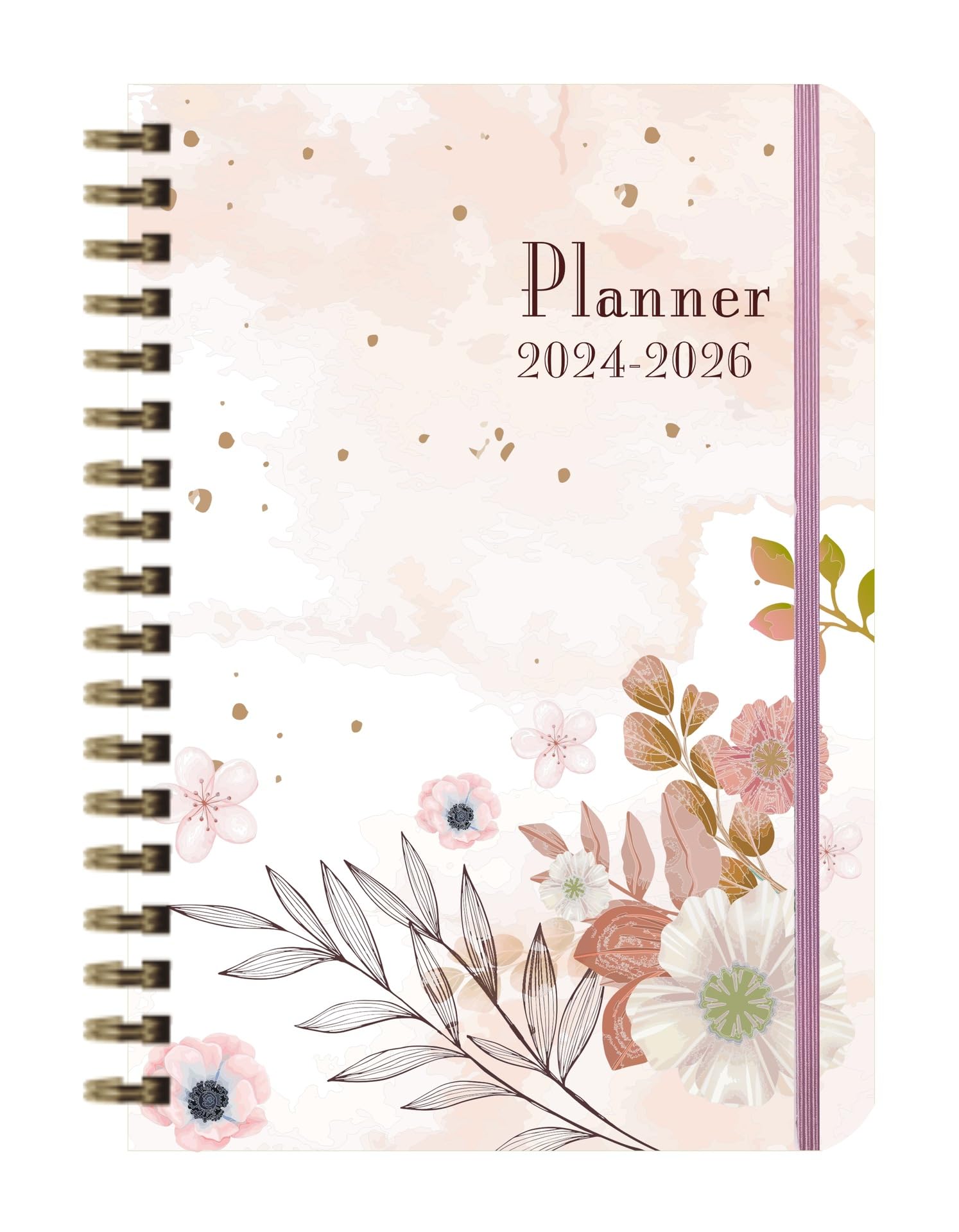 YUQOO 2024-2026 Planner Weekly and Monthly,A5 Academic Planner Noteboook from Jan.2024 to Dec.2026,Spiral Bound Cover To Do List Planner Notepad Suitable for Office, Home and School (Pink)
