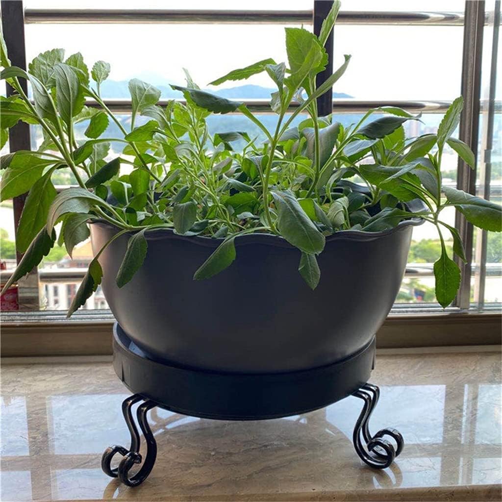 2 Pc Metal Flower Pot Stand Wrought Iron Floor European Round Vintage Home Plant Decoration