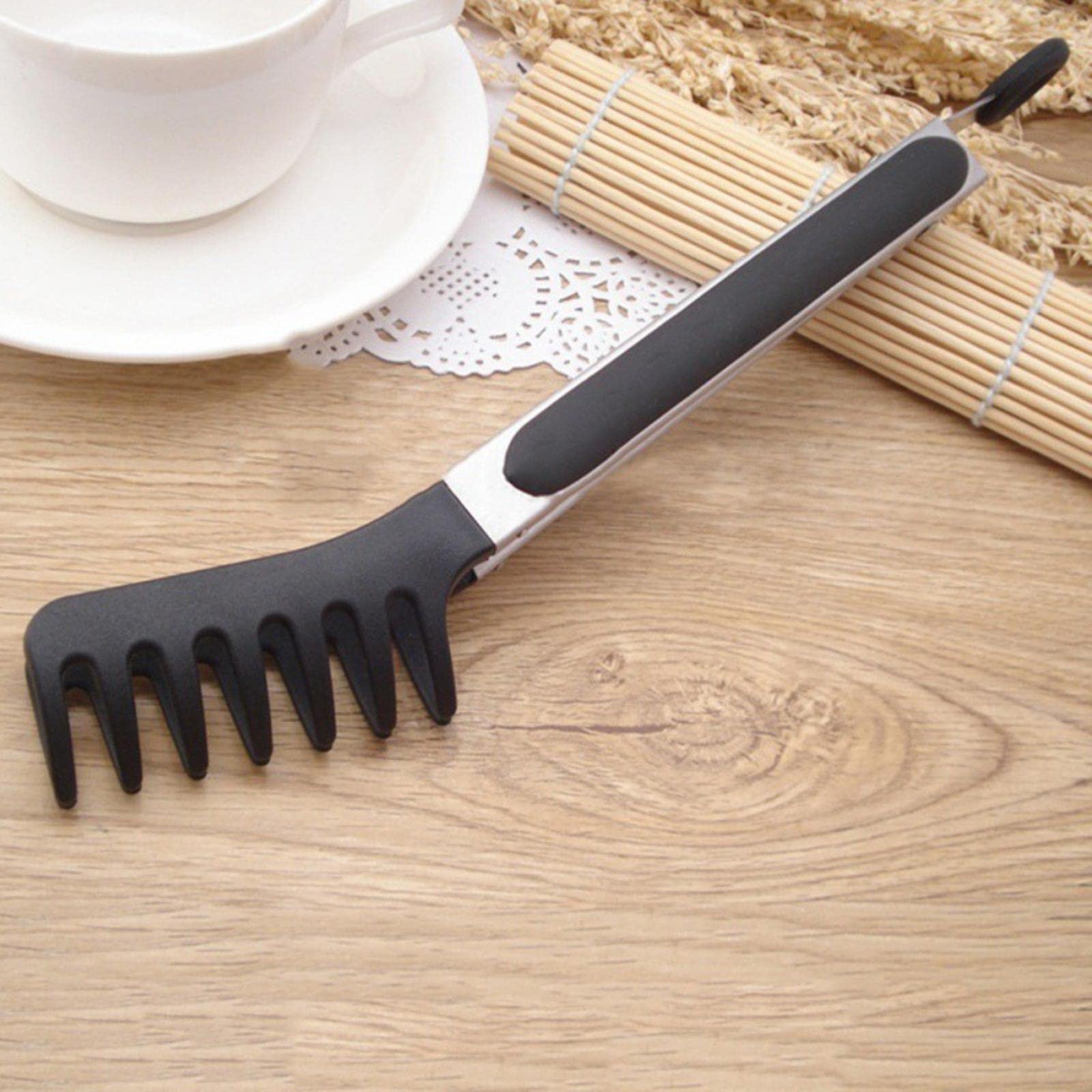 Accessoires de Cuisine Pinces à Nouilles en Nylon Pinces à Spaghetti Pinces Alimentaires Poignée en Acier Inoxydable Ustensiles de Cuisine Pinces (C)