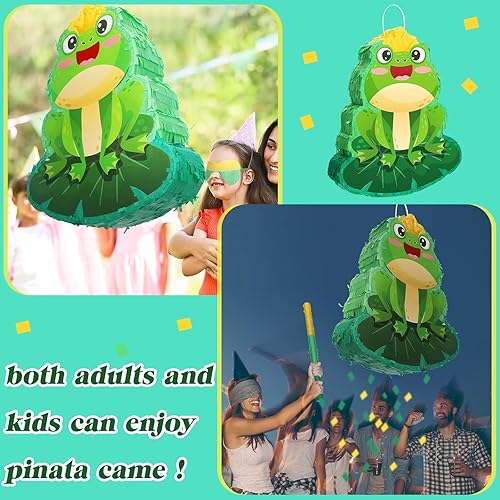 Miniatura 6 de Paquete de piñata de dardo de cerdo con venda, murciélago y confeti, suministros para fiesta de cumpleaños, piñata grande de 15.75 x 11.81 x 2.95