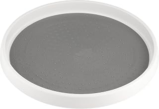 Lazy Susan Turntable, Non Skid Large Lazy Susan Turntable for Cabinet and Refrigerator, Plastic Rotating Turn Table, 12 Inch - by RamPro