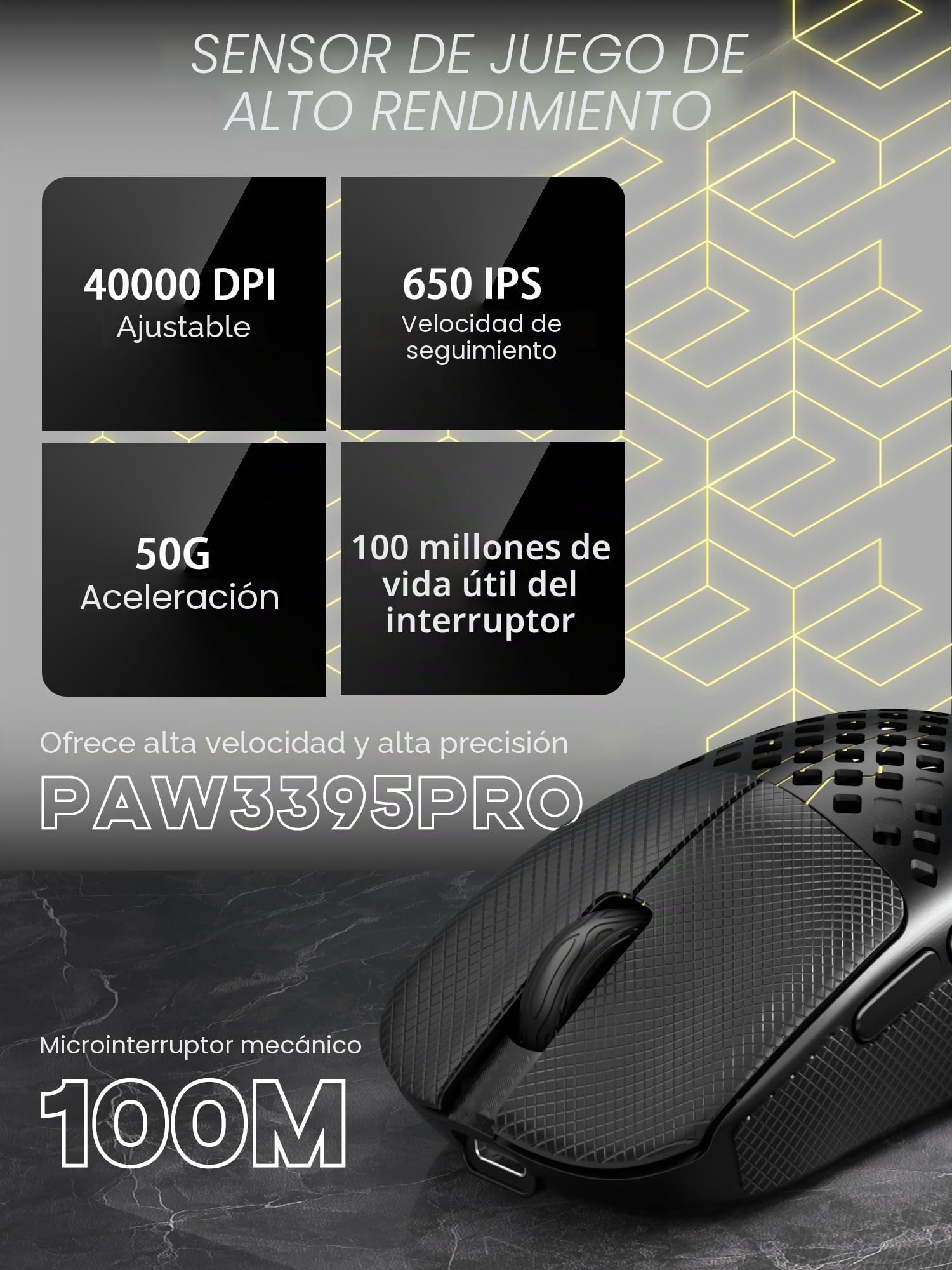 MAMBASNAKE M2 Ultra-Lightweight Wireless Gaming Mouse, PAW3395PRO Sensor 40000 dpi, 41g Carbon Fiber, Mouse Coiled Cable, Tri-Mode 2.4G/Bluetooth/Wired, 100M Clicks, Cloud Driver, Ergonomic Design