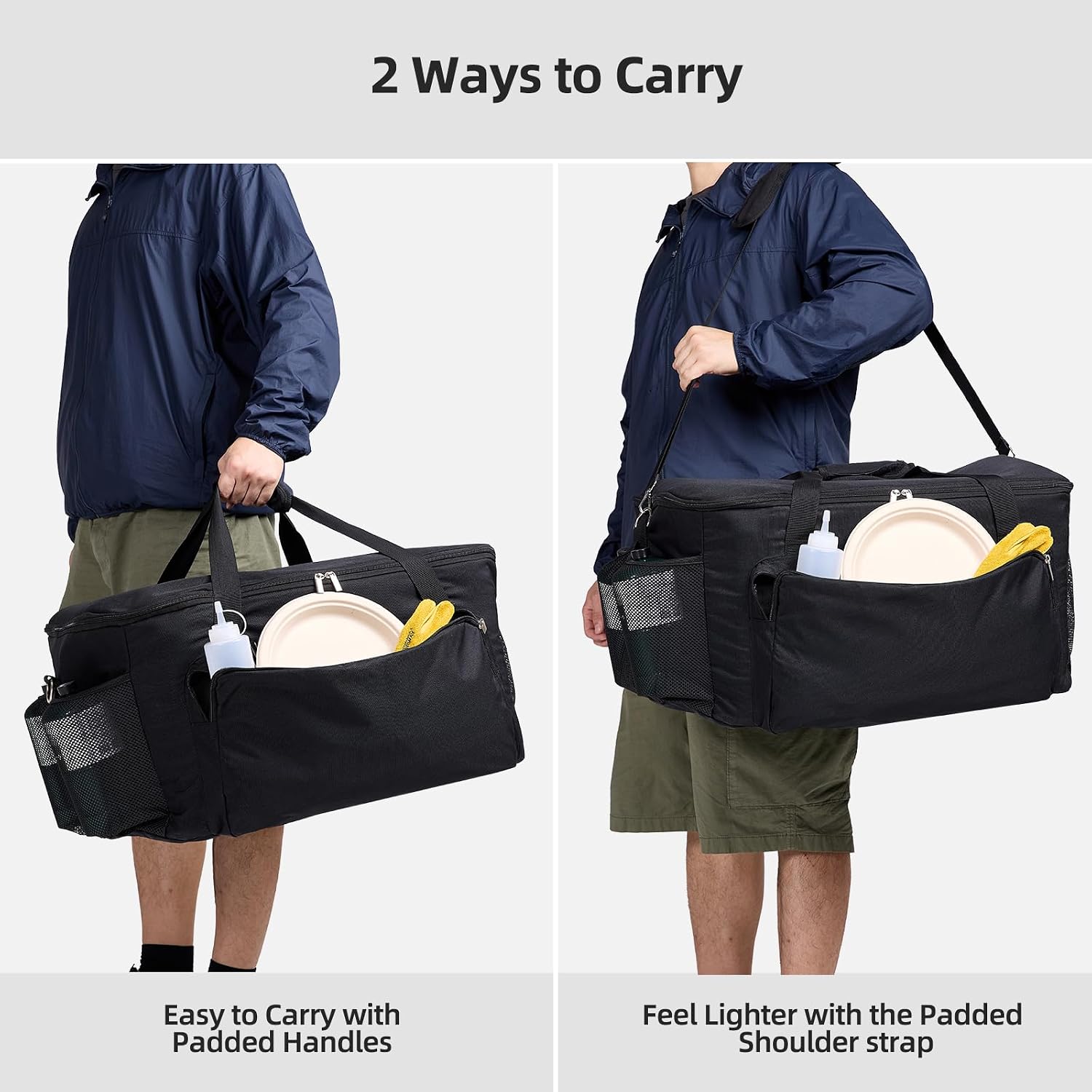NOELIFE 6mm Padded Carry Bag for Charbroil Grill2Go X200 Tabletop Grill, 360° Lined with PE Foam, 1 burner Portable Propane Gas Griddle Carrying Case with Pockets for Outdoor Accessories (Bag Only)