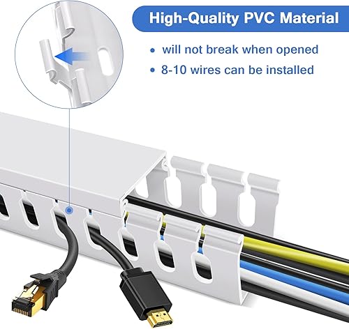 Miniatura 4 de Kit de canaleta de gestión de conductos de cables, 62.8 pulgadas (4 x 15.7) para rack de servidores, gestión de cables para ocultar red HDMI VGA,