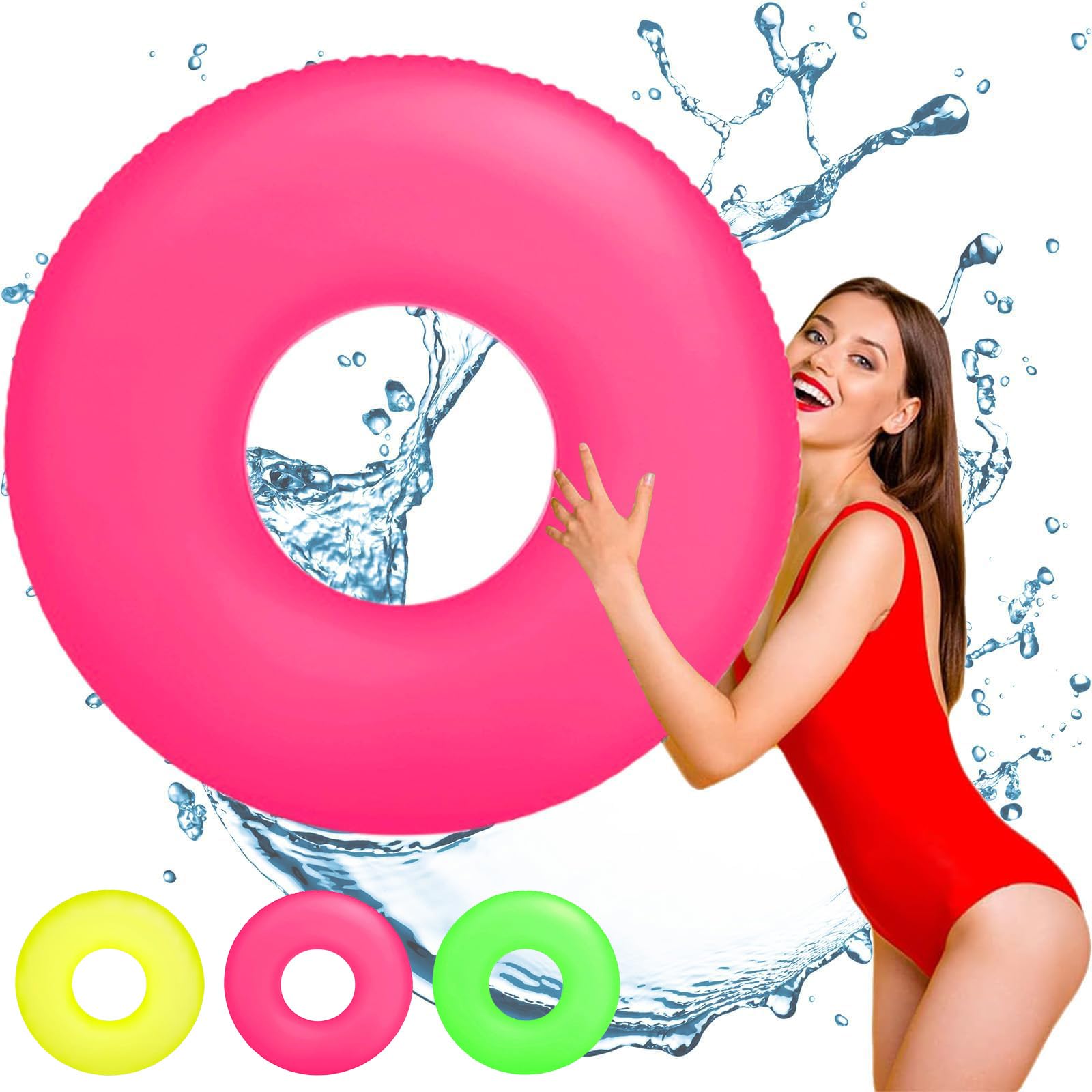 POPOYU Inflatable Swimming Ring Kids Adults,Inflatable Pool Floats for Kids Adults Swimming Rubber Rings,Pool Inflatables Floats Inflatable Pool Toys for Summer Beach Swimming Pool Water Party Toys