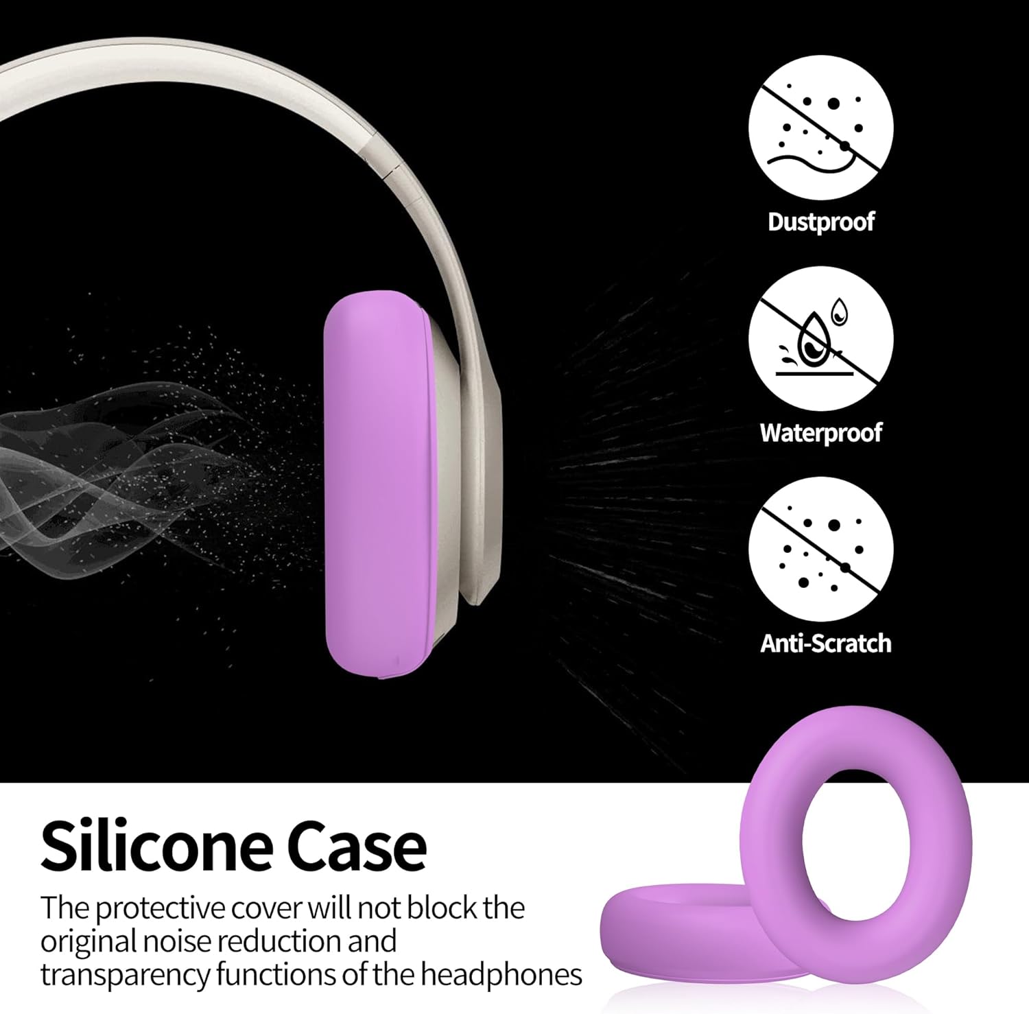 Silicone Case Compatible with Studio Pro, Silicone Ear Pads Cover Protector Headband Cover, Anti-Scratch, Washable Protective Cover for Studio Pro Ear Pads - Purple