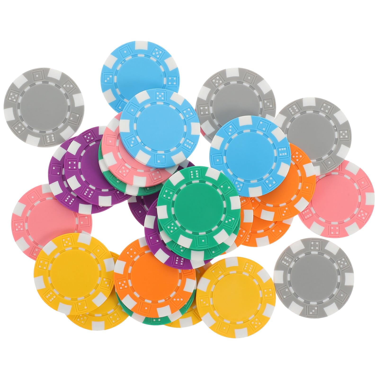 Baluue 28pcs Poker Chips Set Holdem Clay Chips Plastic Round Bingo Chips Colorful Counting Discs for Holdem Gambling Supplies
