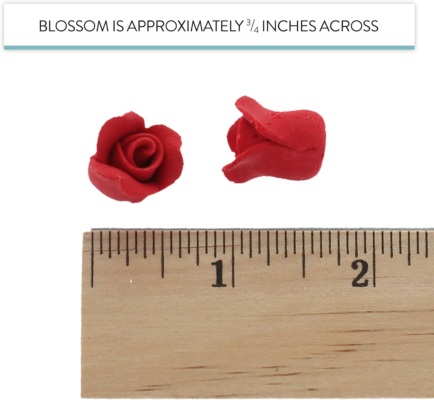 Global Sugar Art Rosebud Deep Red Unwired Sugar Cake Flowers,Tiny, 36 Count by Chef Alan Tetreault