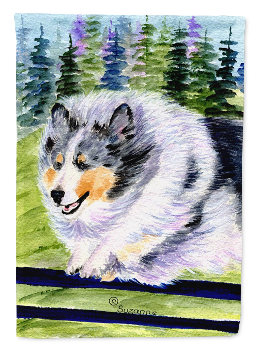 Drapeau de maison Sheltie grand format en toile pour décoration de jardin