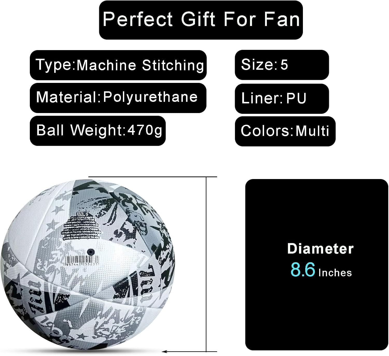 Soccer Ball Size 5 – 2023 US Final Match Ball | Famous Replica Football for Training, Display & Soccer Fans for Football Fans