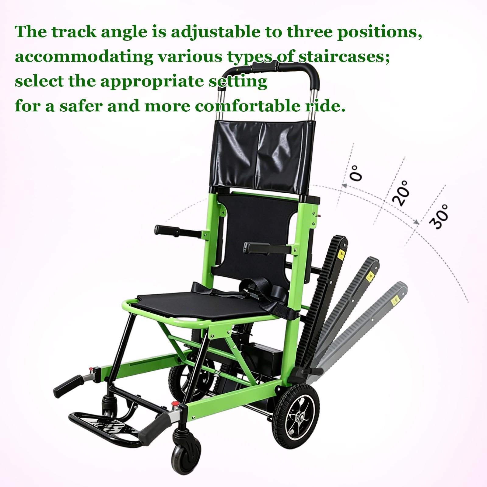 Elektrischer Treppenlift Mit Sackkarre,Inklusive Lithium-Akku,Aluminiumrahmen Faltbar,Maximale Tragkraft 169 Kg,Geeignet Für Senioren Green 13ah