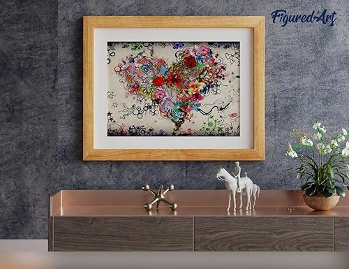 Vista 411 de Figured'Art - Juego de pintura por números, lienzo enrollado sin marco, para manualidades, para adultos, 16 x 20 pulgadas, jarrón de peonías