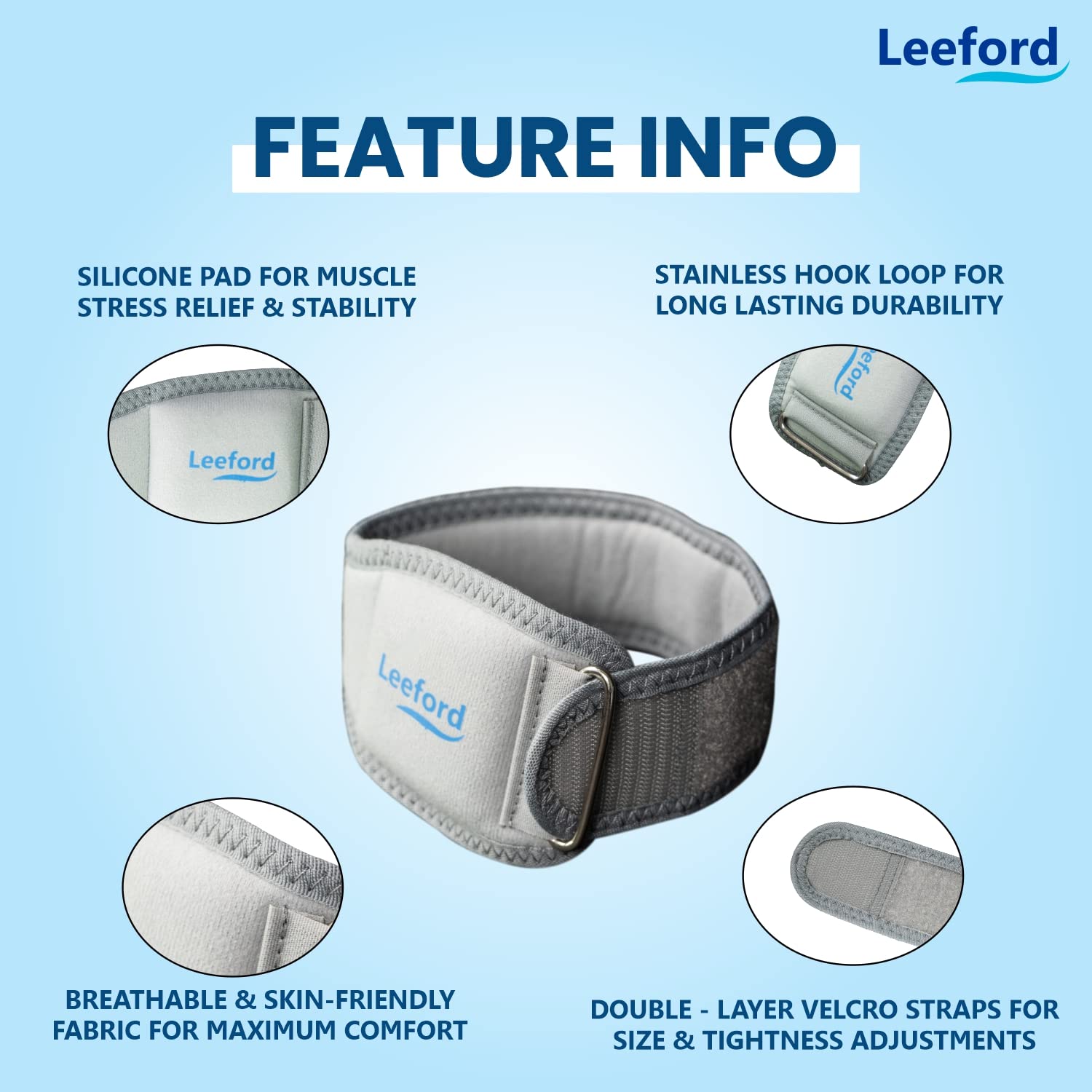 Leford Tennis Albo Support - Size (XL) | Elbow band for relief relief. For both men and women. Elbion support for gym. 4-way stretch for forearm Leford Tennis Albo Support - Size (XL) | Elbow band for relief relief. For both men and women. Elbion support for gym. 4-way stretch for forearm