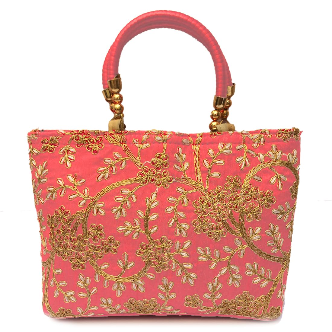 Ethnic Women Handbag Purse Silk Fabric 25 x 18 cm-picture-15