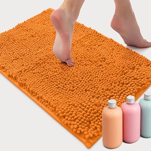 Miniatura 5 de LuxUrux - Tapete de microfibra de felpilla extrasuave de pelo largo de 1 pulgada, muy absorbente, para baño o regadera, lavar y secar a máquina