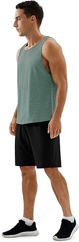 Miniatura 4 de icyzone Camiseta deportiva sin mangas con espalda cruzada para hombre, para gimnasio, entrenamiento, correr, ejercicio