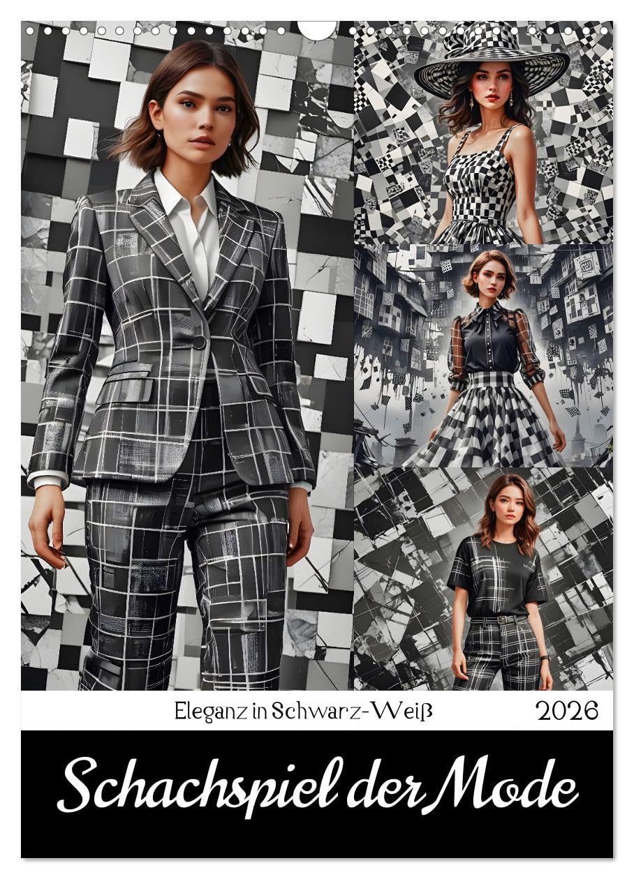 The chess game of fashion UK-Version (Wall Calendar 2026 DIN A3 Portrait), CALVENDO 12 Month Wall Calendar — image 1
