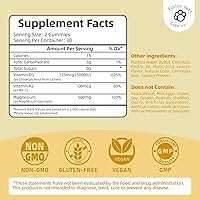 Vista 5 de Gomitas de glicinato de magnesio 500 mg, magnesio D3 K2 para adultos y niños, sin azúcar