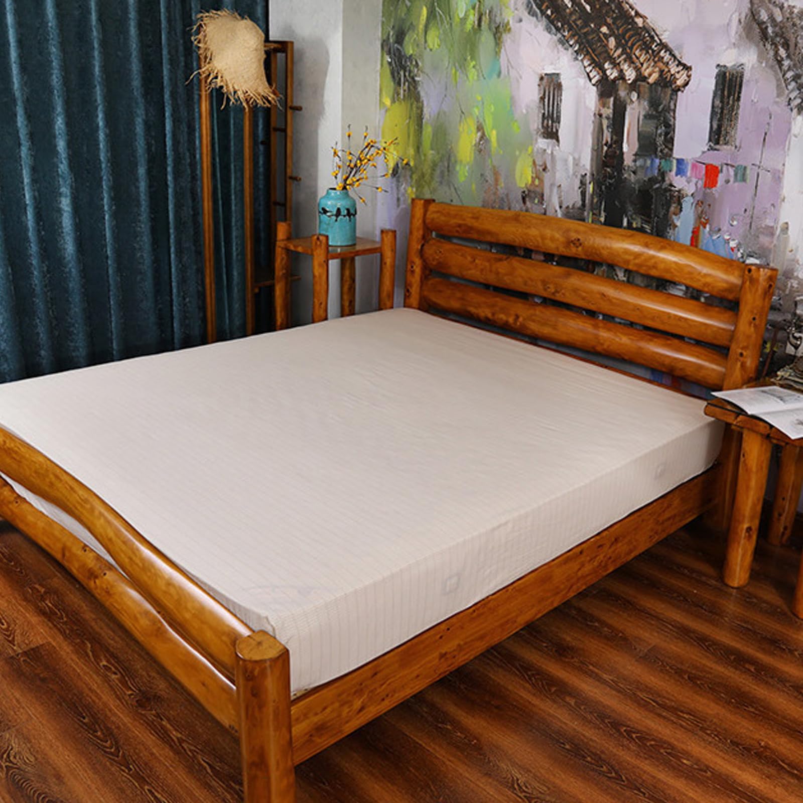 Tapis de Mise à la Terre 99 x 203 cm en Coton Biologique avec Fibre d'Argent et Câble UE