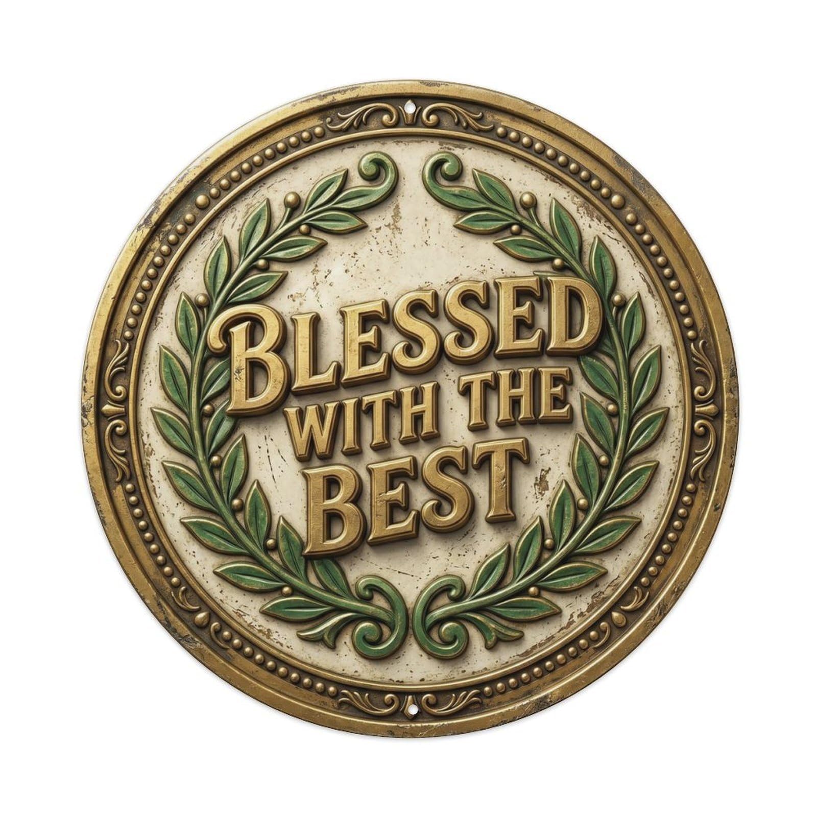 Blessed with Best Vintage Garage Ornament Retro Slogans Vintage Metal Tin Sign Plaque Wall Decor for Cafe, Club Bar, Office, Garden Metal Poster 8x8Inch