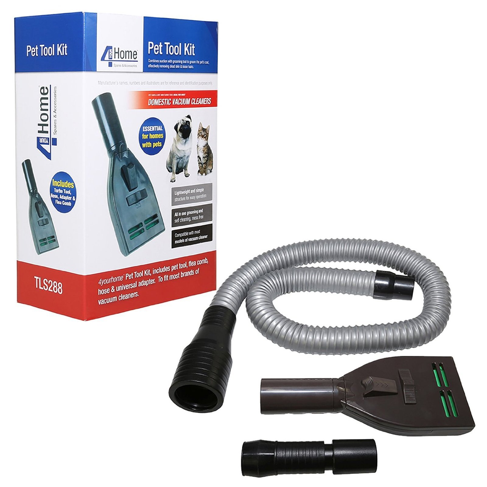 QUALTEXCat & Dog Deshedding Grooming Tool Kit, Black