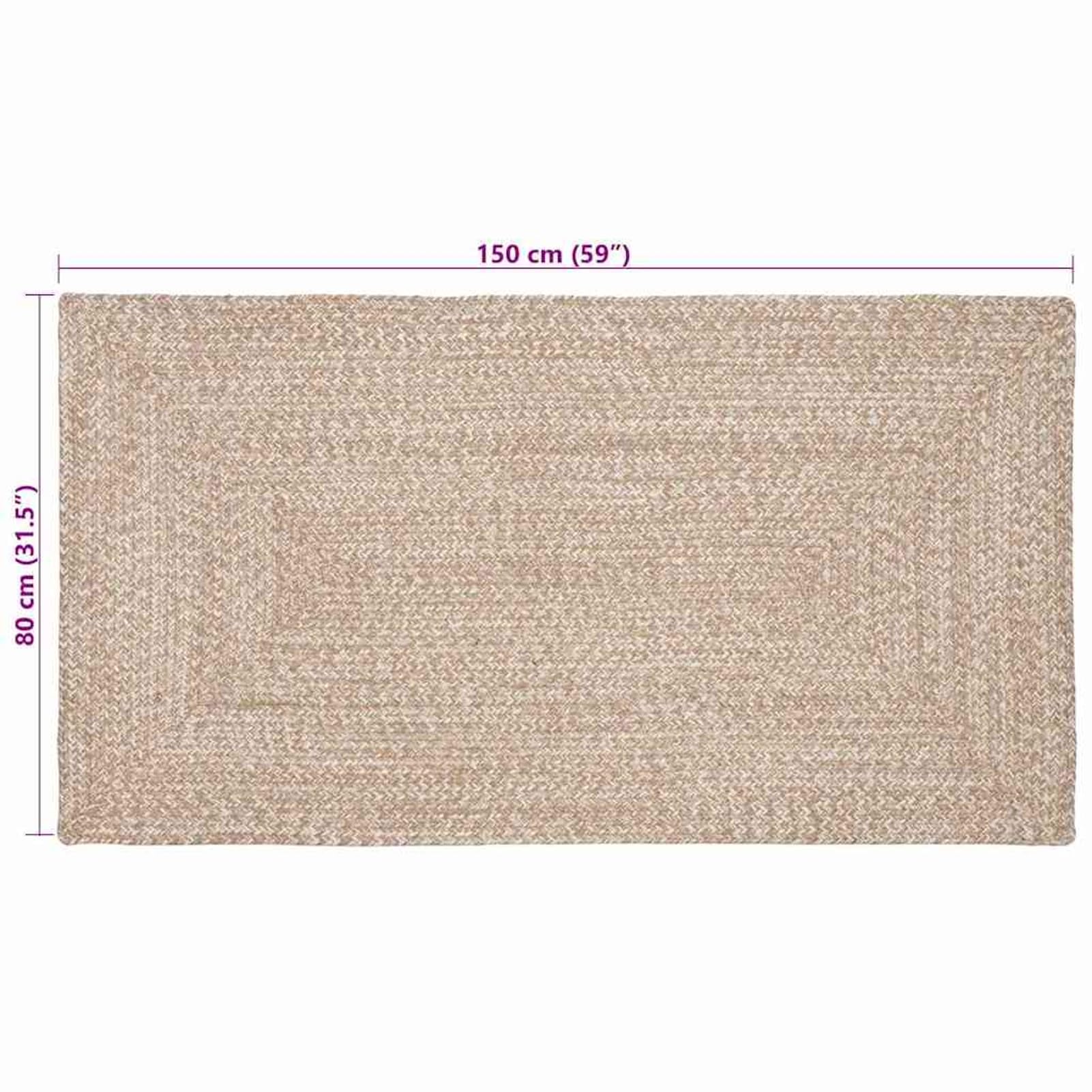 Dywan z juty, naturalno-biały, 80 x 150 cm, można prać w pralce – nowoczesny dywan do salonu, na sofę i kącik do czytania, trwały i oczyszczający powietrze