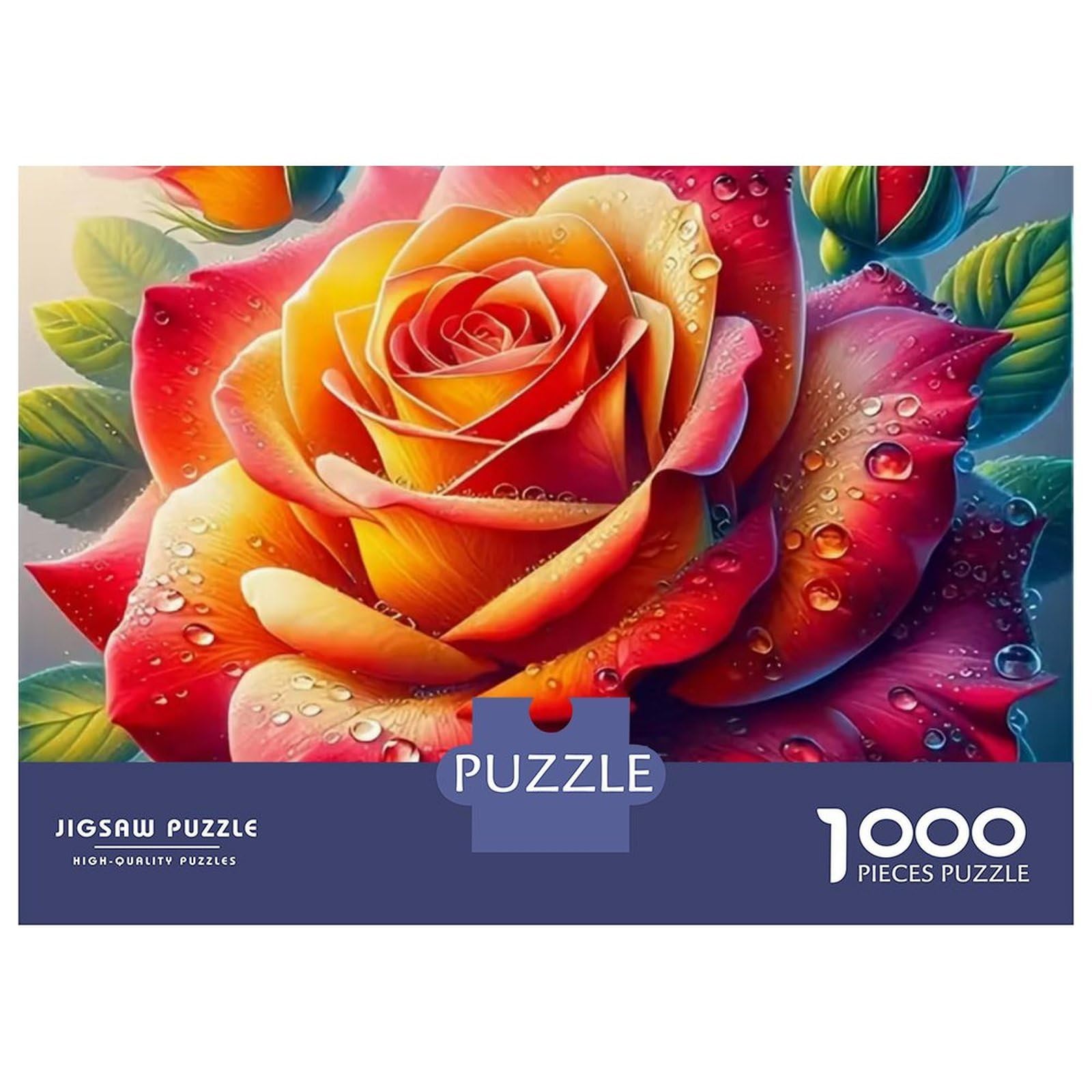 Red Roses Jigsaw Puzzles for Adults: 1000Pc Recycled Cardboard, Challenging & Brainteasing Puzzle Games & Educational Challenge52x38cm/1000pcs