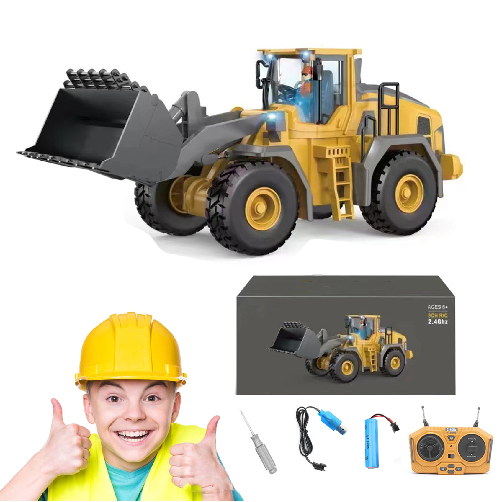 Construction Rc, Remote Control Excavator with Cool Lights & Sounds, 2.4ghz Rc Excavator for Adults - Alloy Material, Complete Control over the Construction Site (Type - C)
