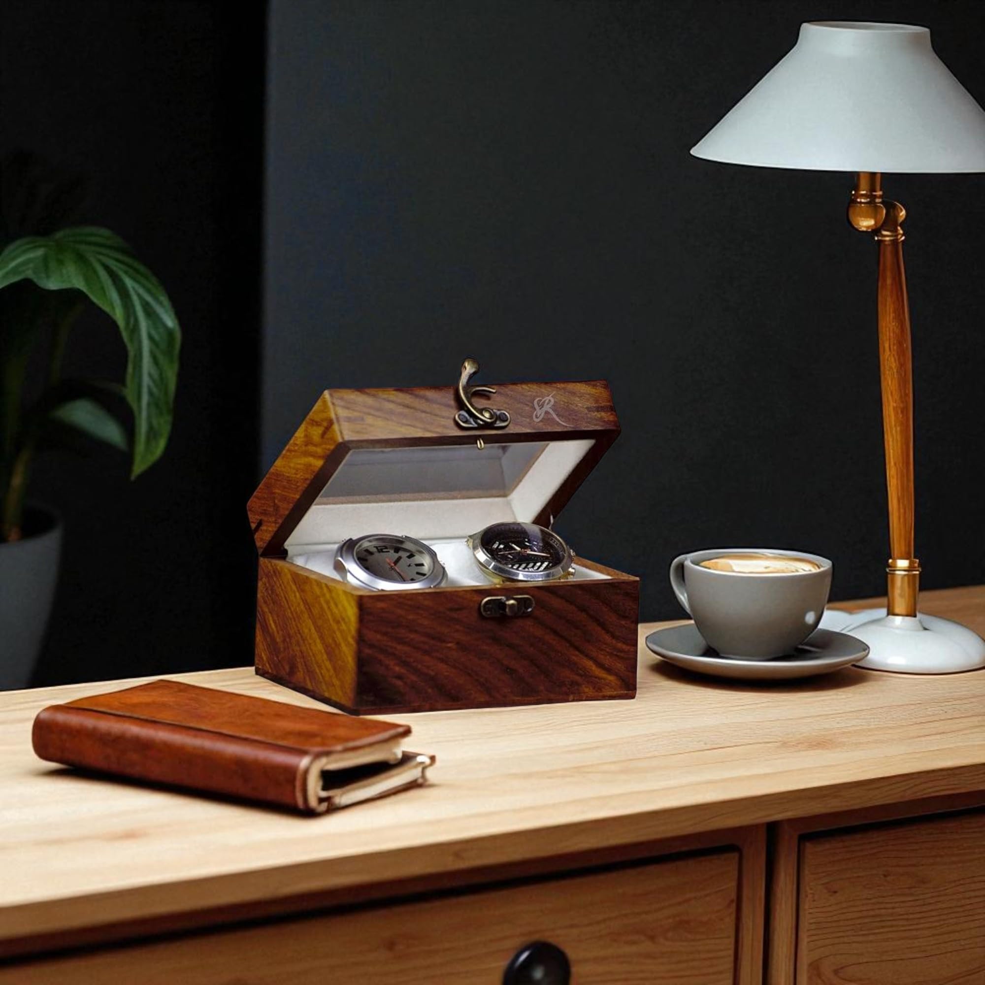 Organizador de relojes, caja de reloj para hombres, caja de reloj de madera, organizador de relojes para hombres y mujeres, caja de reloj de madera, regalo para él, día del padre, aniversario, regalo