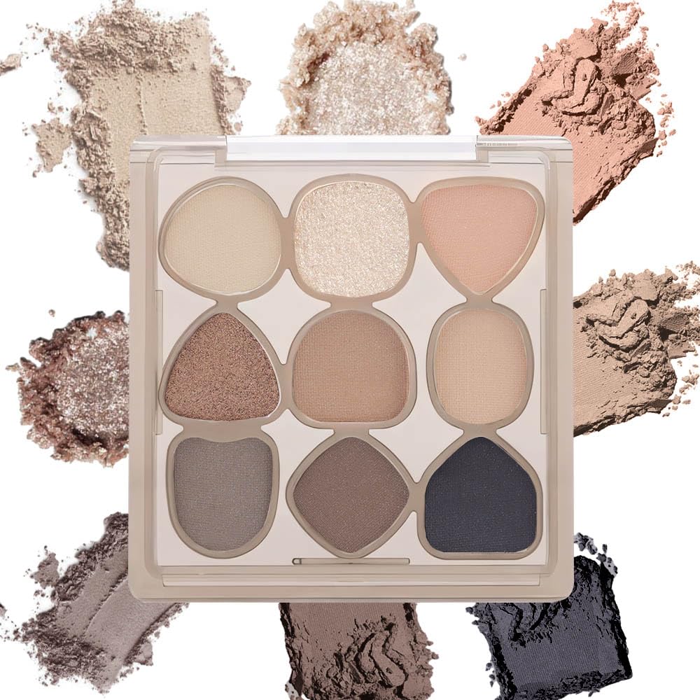 AMY'S DIARY Eyeshadow Palette Colors Matte Glitter EyeShadow Long Lasting Colorful Eye Shadow Plattet 9 colors for woman (dune)