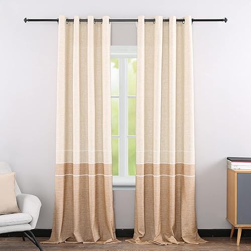 VOGOL YouYee - Hermosas cortinaspersianaspanelestratamiento para la sala de estar del dormitorio, ojales superiores (2 paneles)