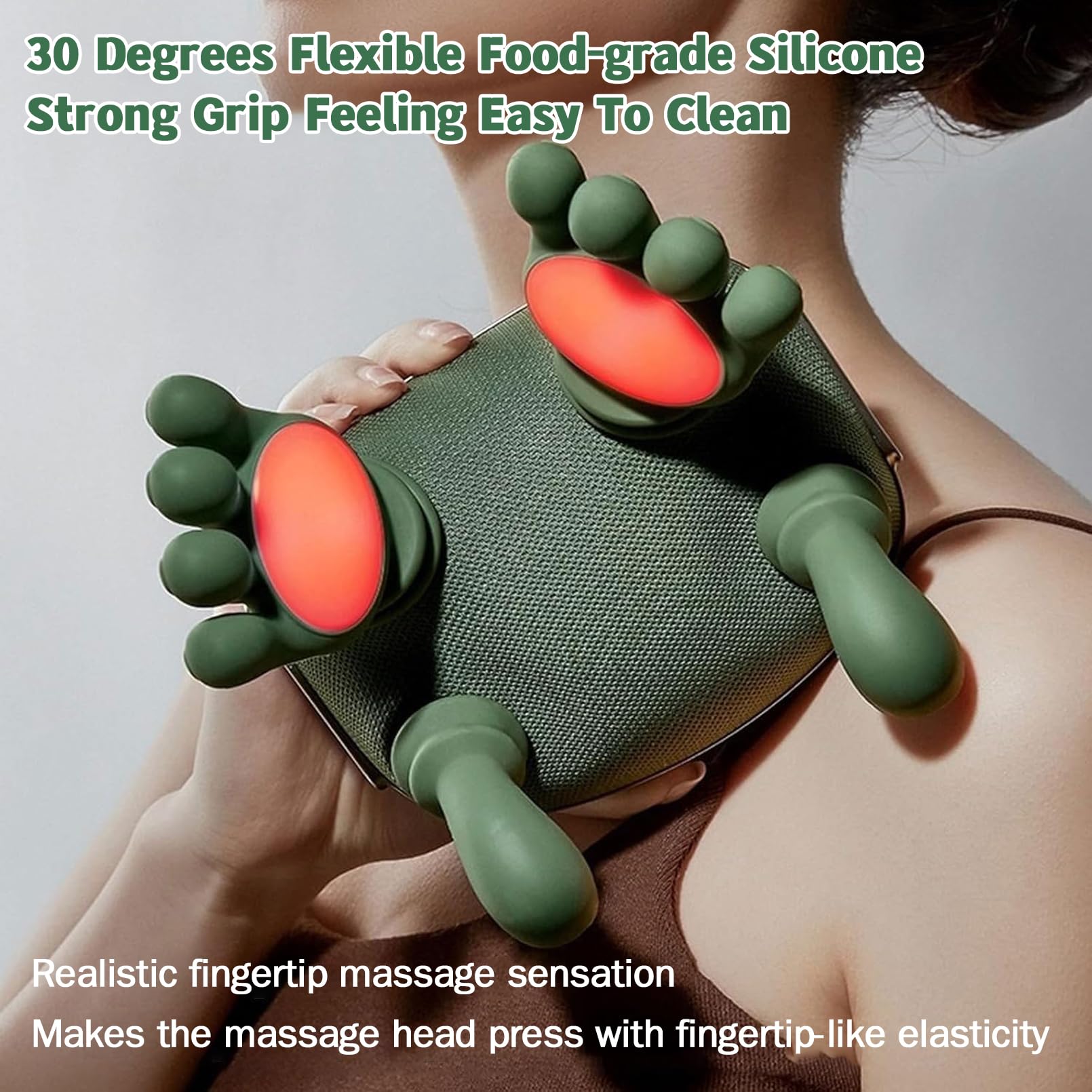 Masażer szyi i ramion, elektryczny masaż głębokich tkanek Shiatsu z ogrzewaniem, 3-stopniowa regulacja dla złagodzenia bólu, idealny do pleców i nóg