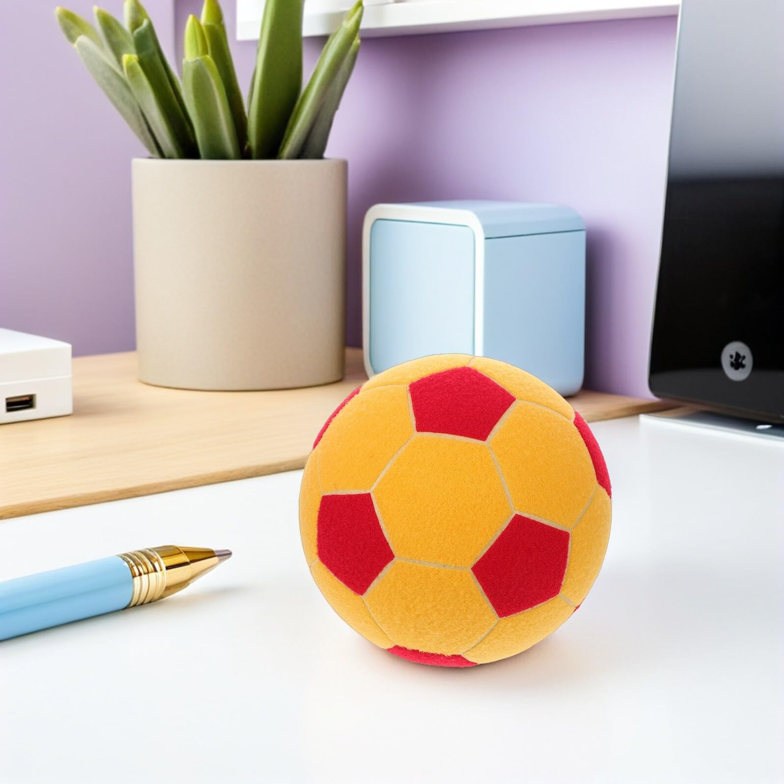 SUPVOX Balón de Fútbol Inflable Adhesivo con Fieltro para Entrenamiento Silencioso Interior y Exterior Pelota Deportiva Pequeña para Práctica Segura y Mejora de Habilidades