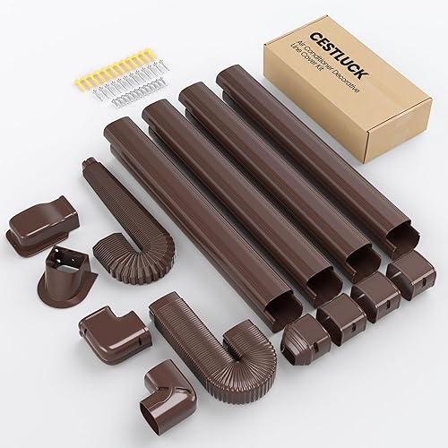 Kit de cubierta de tubería decorativa de PVC de 3 pulgadas y 17 pies: kit de cubierta de línea dividida sin conductos para mini aire acondicionado