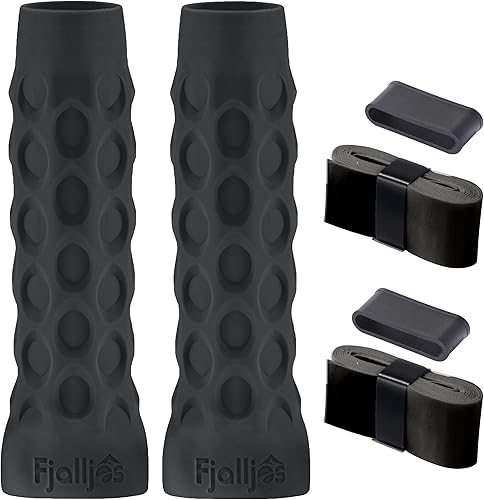 Paquete de 2 empuñaduras mejoradas de 5.25 pulgadas para agarre de bola de pickleball con reducción de vibración y soporte para los dedos