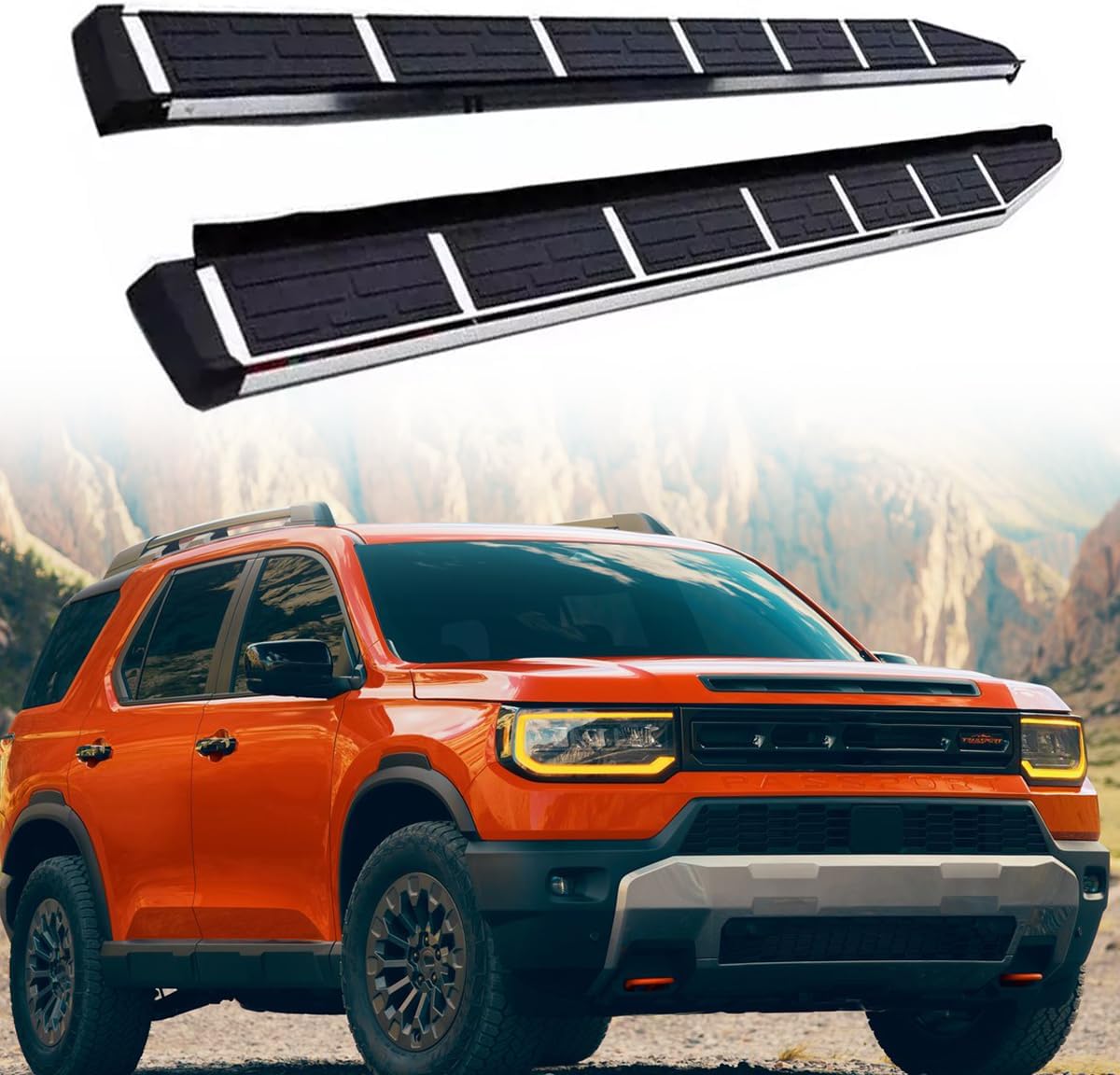 2Pcs Running Board Side Step Pedals Nerf Bar Fits for Honda Passport 2026