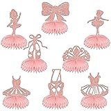 8pcs Ballerina Tutu Honeycomb Centerpiece, Ballet Baby Shower Party Table Decorations, Ballet Dancers Love Birthday Theme Decoration Rose Gold