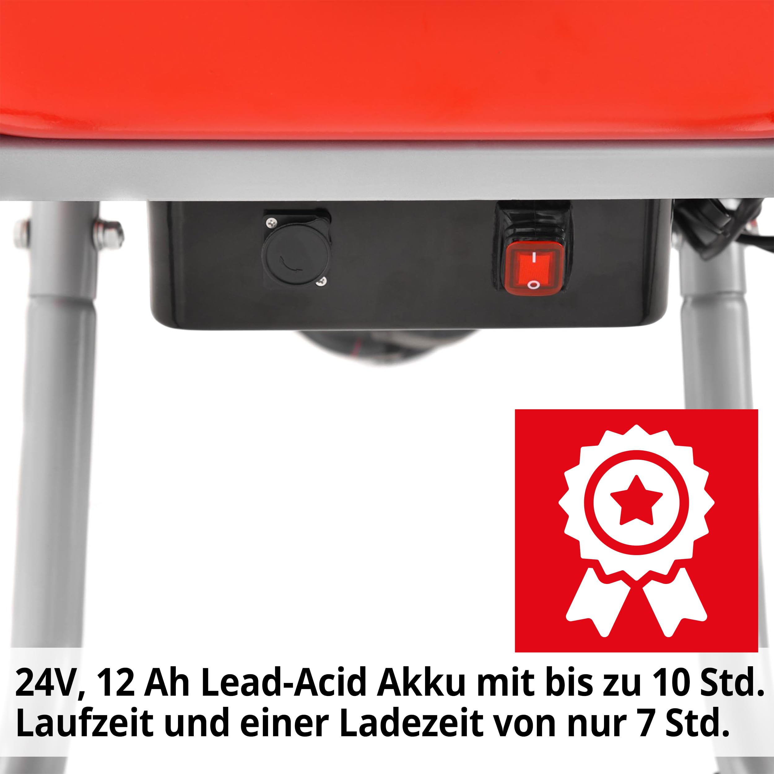 HECHT elektrische Schubkarre 80 L – 260 kg Motorschubkarre | Elektro-Dumper mit 280 W Motor, Luftreifen auf Stahlfelge und pulverbeschichteter Stahlwanne für Garten und Transport