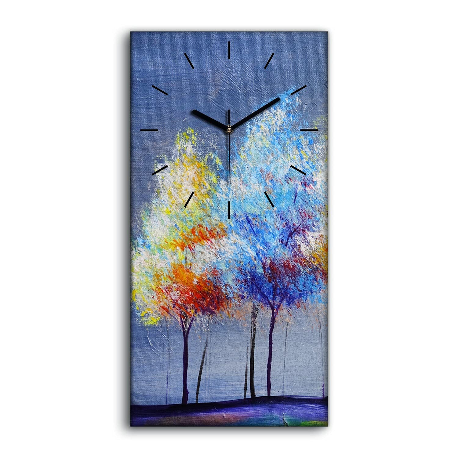 Horloge sur toile sans tic-tac 30x60cm avec aiguilles noires pour une lisibilité parfaite