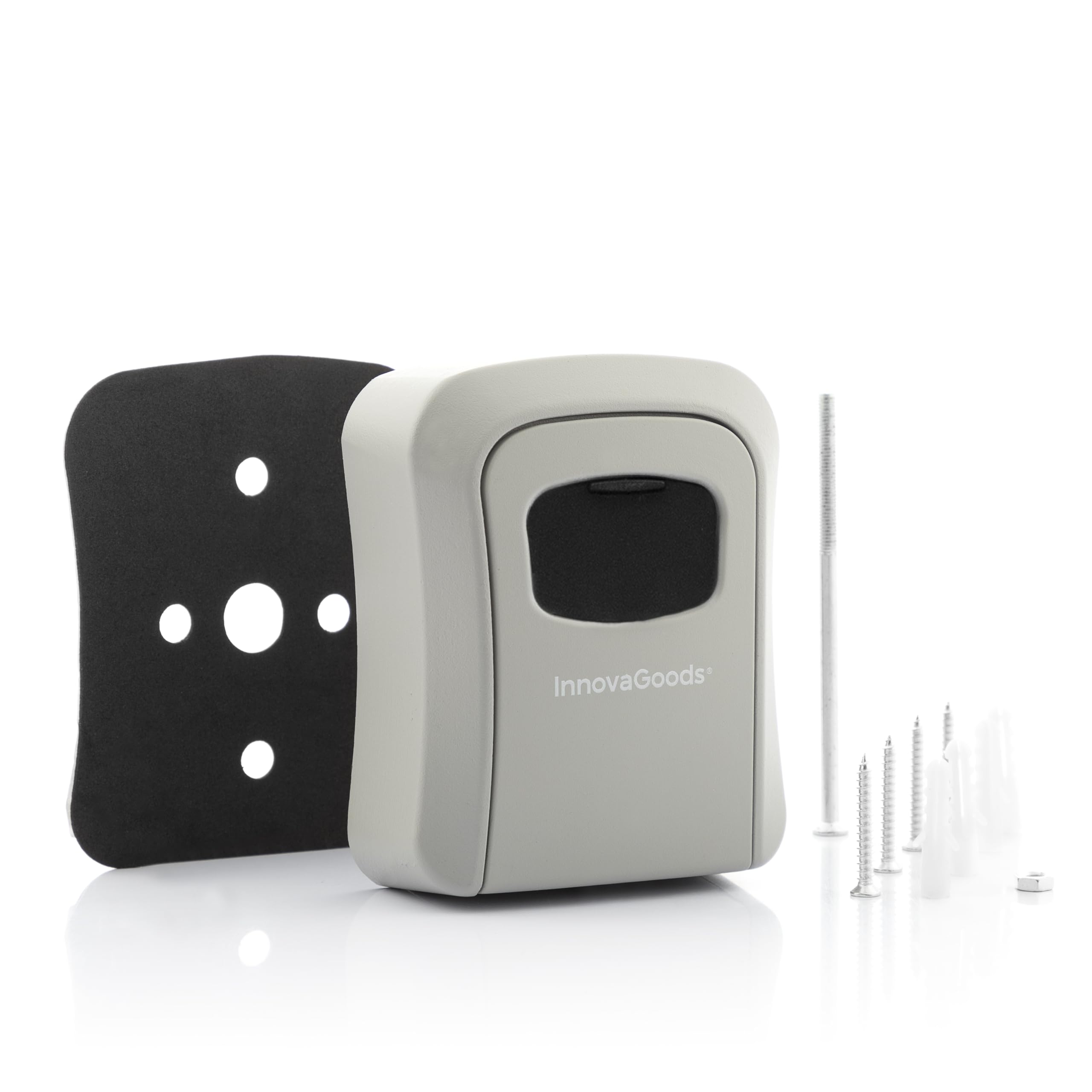 InnovaGoods - Caja de Seguridad para Llaves LorK, Exterior Versátil, Protección Contra Pérdida y Robo, 10x5,3x12,5 cm, Gris, Estándar