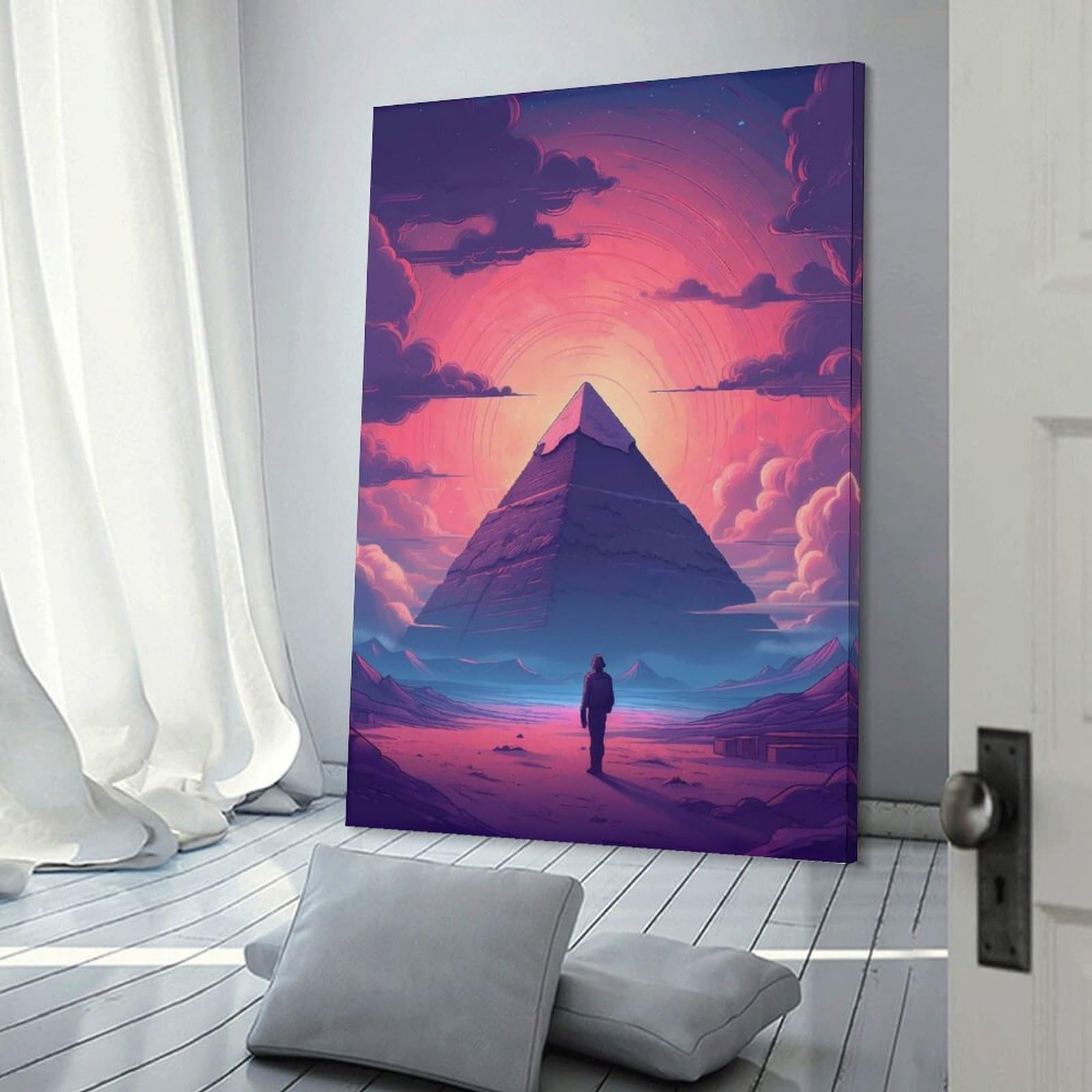 Junmoney Pyramids Egypt Room Decor Wall Art, 20x30inch(50x75cm), for Gallery Wall Decor And Room Displays, Decorative Artwork with Flexible Styling