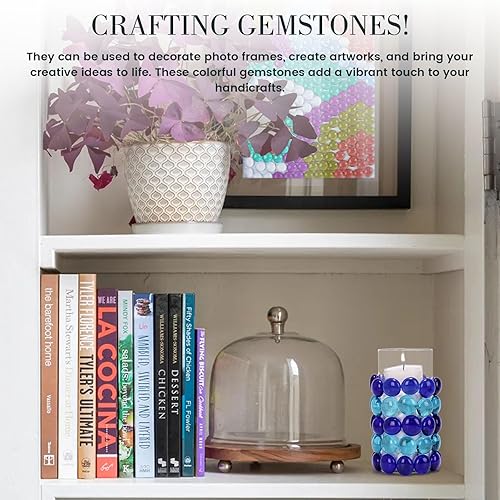 Miniatura 95 de FUTUREPLUSX Canicas de vidrio plano rosa de 1 libra, rellenos de jarrones, gemas para pecera, mármoles de vidrio decorativos para jarrones, acuario