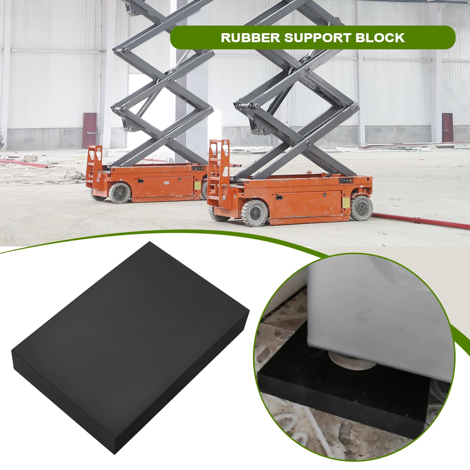 2 Blocs de Lot de Support en Caoutchouc pour Poutre de Levage 120 X 80 X 20 Mm Adaptés Aux Ciseaux de Levage de Voiture Atelier de Réparation Noir