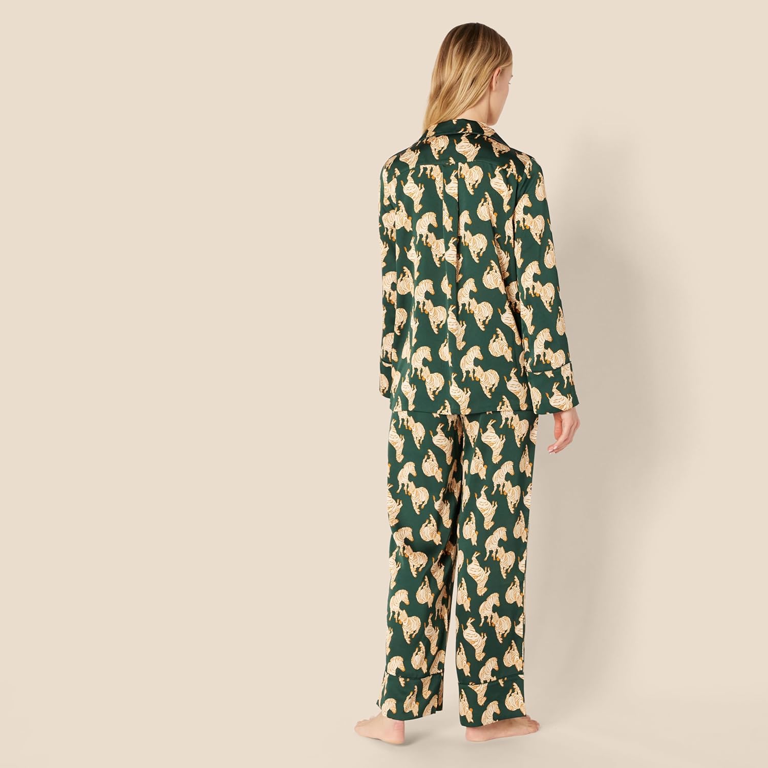 Amazon Essentials Women's Satin Long Sleeve Shirt and Pant Pajama Set - Image 2